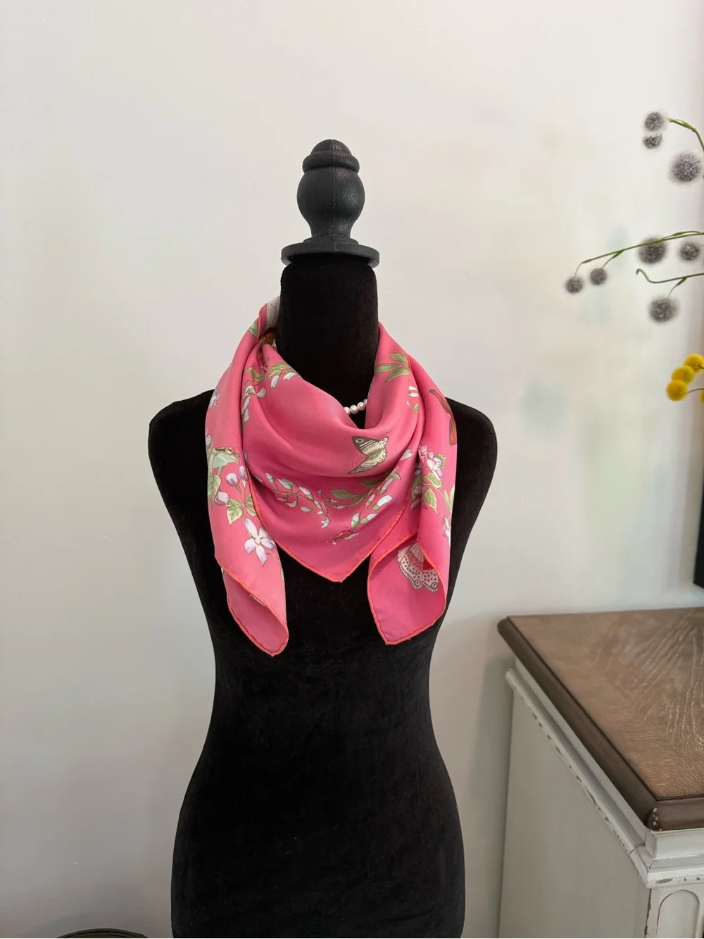 Salvatore Ferragamo Silk Scarf Hand Rolled Made in Italy